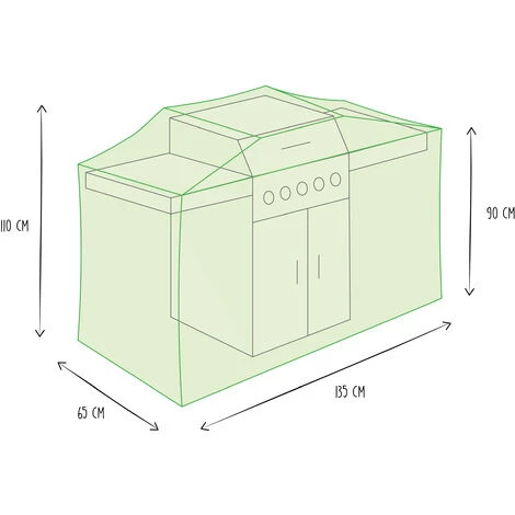 PEREL Housse D'Extérieur Pour Barbecue 135 Cm 5 PEREL Housse D'Extérieur Pour Barbecue 135 Cm – Image 5