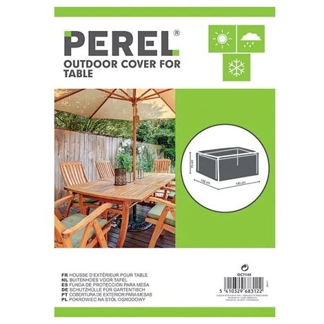 PEREL Housse D'extérieur Pour Table Max. 140 Cm 3 PEREL Housse D'extérieur Pour Table Max. 140 Cm – Image 3