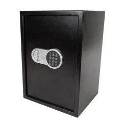 PEREL Coffre-Fort électronique 43L Combinaison à Chiffres 3 LEDS Clé De Secours - Noir