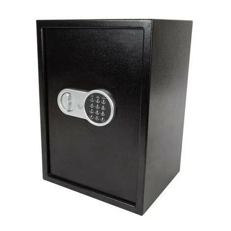 PEREL Coffre-Fort électronique 43L Combinaison à Chiffres 3 LEDS Clé De Secours - Noir 1 PEREL Coffre-Fort électronique 43L Combinaison à Chiffres 3 LEDS Clé De Secours - Noir