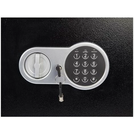 PEREL Coffre-Fort électronique 43L Combinaison à Chiffres 3 LEDS Clé De Secours - Noir 3 PEREL Coffre-Fort électronique 43L Combinaison à Chiffres 3 LEDS Clé De Secours - Noir – Image 3