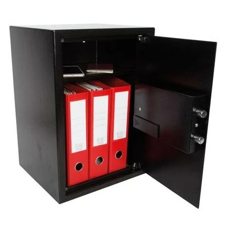 PEREL Coffre-Fort électronique 43L Combinaison à Chiffres 3 LEDS Clé De Secours - Noir 4 PEREL Coffre-Fort électronique 43L Combinaison à Chiffres 3 LEDS Clé De Secours - Noir – Image 4