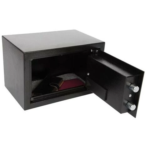 PEREL Coffre-Fort électronique 8.5L Combinaison à Chiffres 3 LEDS Clé De Secours - Noir 1 PEREL Coffre-Fort électronique 8.5L Combinaison à Chiffres 3 LEDS Clé De Secours - Noir
