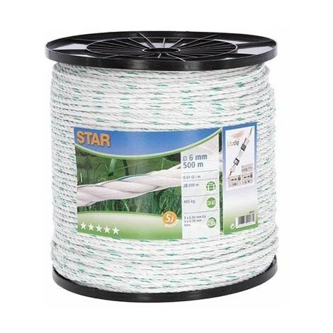 PEREL Cordelette Starclasse 6mm 500m Blc/vert 3x0,3mminox 3x0,3mmcu 1 PEREL Cordelette Starclasse 6mm 500m Blc/vert 3x0,3mminox 3x0,3mmcu
