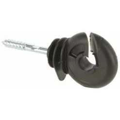 PEREL Isolateur à Vis Avec Crochet Noir (25 Pièce)