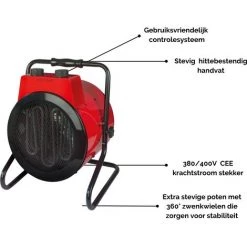 Perel Radiateur Soufflant - 3000W - 230V - 2 Réglages De Chaleur -PEREL Soldes 50250784 5