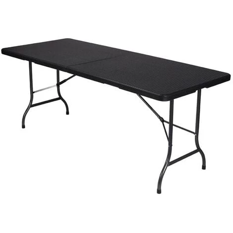 PEREL TABLE PLIANTE - IMITATION ROTIN - 180 X 75 X 74 Cm 1 PEREL TABLE PLIANTE - IMITATION ROTIN - 180 X 75 X 74 Cm