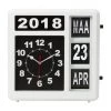 PEREL HORLOGE MURALE À CHIFFRES SAUTANTS AVEC CALENDRIER - 31 X 31 Cm - NÉERLANDAIS
