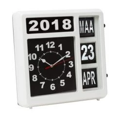 PEREL HORLOGE MURALE À CHIFFRES SAUTANTS AVEC CALENDRIER - 31 X 31 Cm - NÉERLANDAIS -PEREL Soldes 50340575 3
