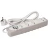 PEREL BLOC MULTIPRISE AVEC INTERRUPTEUR - 3 PRISES - 2 PORTS USB - GRIS/BLANC - TERRE FRANÇAISE