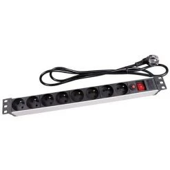 PEREL BLOC MULTIPRISE - 8 PRISES - TERRE FRANÇAISE - POUR RACK 19" RI16704