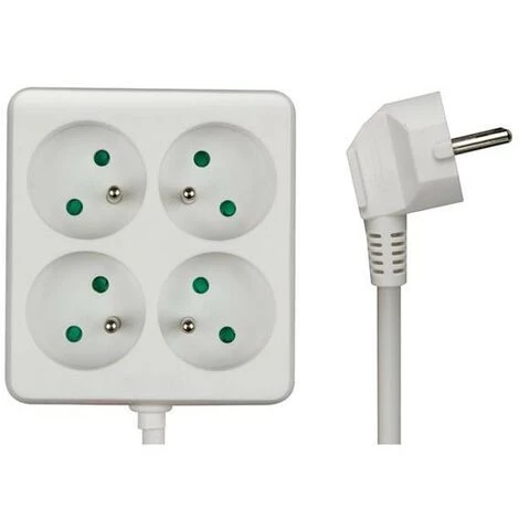 PEREL BLOC MULTIPRISE, 4 PRISES - CARRÉ RI16752 2 PEREL BLOC MULTIPRISE, 4 PRISES - CARRÉ RI16752 – Image 2