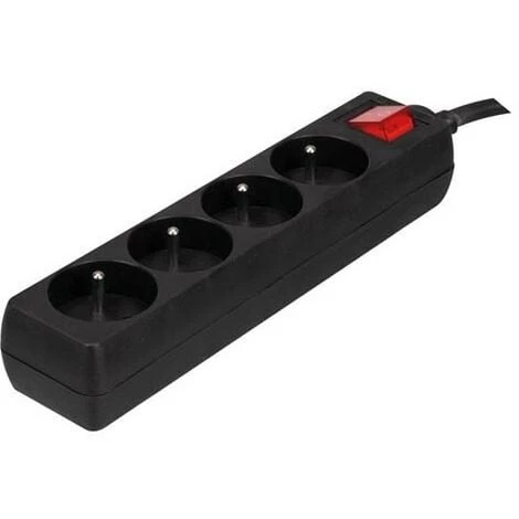 PEREL BLOC MULTIPRISE, 4 PRISES AVEC INTERRUPTEUR RI16738 1 PEREL BLOC MULTIPRISE, 4 PRISES AVEC INTERRUPTEUR RI16738