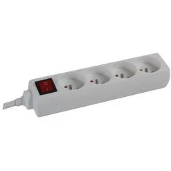 PEREL BLOC MULTIPRISE - 4 PRISES - AVEC INTERRUPTEUR - TERRE FRANÇAISE RI16731