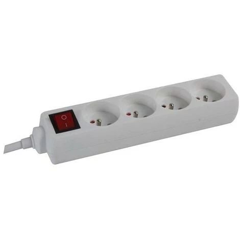 PEREL BLOC MULTIPRISE - 4 PRISES - AVEC INTERRUPTEUR - TERRE FRANÇAISE RI16731 1 PEREL BLOC MULTIPRISE - 4 PRISES - AVEC INTERRUPTEUR - TERRE FRANÇAISE RI16731