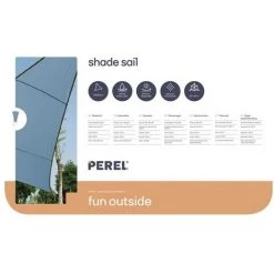 PEREL VOILE SOLAIRE - TRIANGLE - 3.6 X 3.6 X 3.6 M - COULEUR : GRIS ARDOISE CLAIR -PEREL Soldes 54205947 4