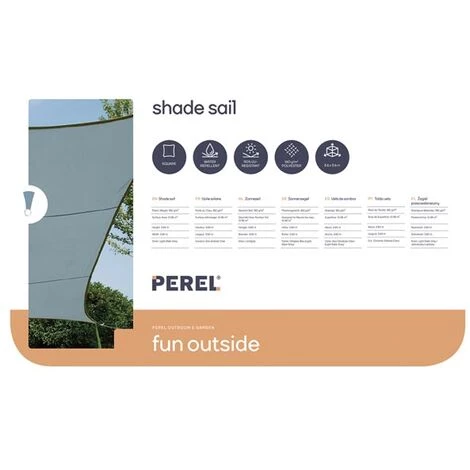 PEREL VOILE SOLAIRE - CARRÉ - 3.6 X 3.6 M - COULEUR : GRIS ARDOISE CLAIR 4 PEREL VOILE SOLAIRE - CARRÉ - 3.6 X 3.6 M - COULEUR : GRIS ARDOISE CLAIR – Image 4