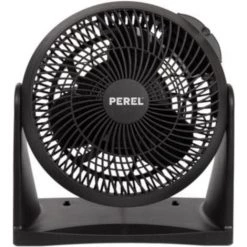 Perel Ventilateur Compact, Mural Et De Sol – 3 Vitesses – Ø20cm – Noir – 30W