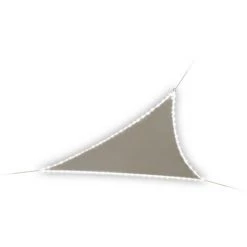 PEREL VOILE SOLAIRE AVEC CONTOUR LED - TRIANGULAIRE - 3.6 X 3.6 X 3.6 M - TAUPE -PEREL Soldes 56487560 3