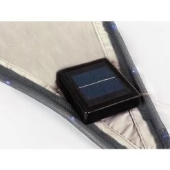 PEREL VOILE SOLAIRE AVEC CONTOUR LED - TRIANGULAIRE - 3.6 X 3.6 X 3.6 M - TAUPE -PEREL Soldes 56487560 4