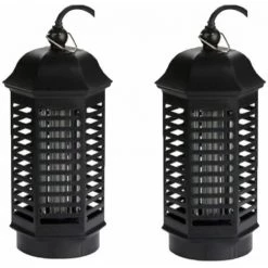 PACK PEREL 2X Destructeurs D'insectes Electrique 4W Lampe Anti-Moustique 25m2 - Noir