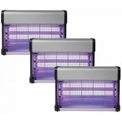 PACK PEREL 3X Destructeurs D'insectes Electrique 20W Anti-Moustiques 80m2 Silencieux