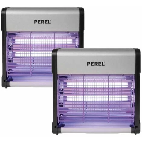 PACK PEREL 2X Destructeurs D'insectes Electrique 12W Anti-Moustique 30m2 - Gris 1 PACK PEREL 2X Destructeurs D'insectes Electrique 12W Anti-Moustique 30m2 - Gris