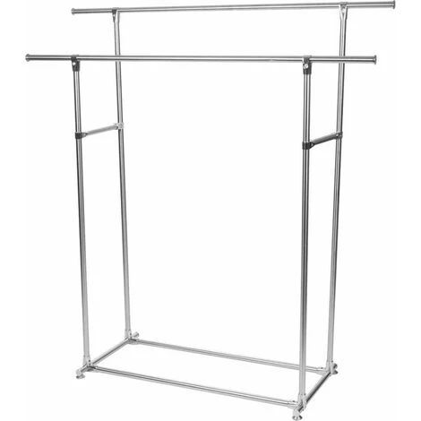 Lot De 2 Portemanteaux En Métal Perel Avec 2 Tiges MP62 - Capacité 75kg - 145x50x155cm 5 Lot De 2 Portemanteaux En Métal Perel Avec 2 Tiges MP62 - Capacité 75kg - 145x50x155cm – Image 5