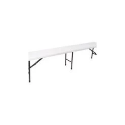 Perel Banc Pliable Lot De 2 - Banc Pliable - Banc à Bière - 180 X 25 X 43 Cm - Blanc -PEREL Soldes 63790713 4