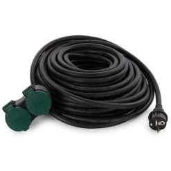 PEREL Rallonge Électrique Avec 2 Prises - Usage Extérieur - Terre Française - 20 M