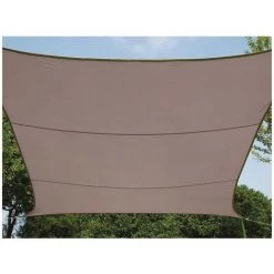 PEREL Voile Solaire - Rectangulaire - 4 X 3 M - Couleur: Gris Taupe