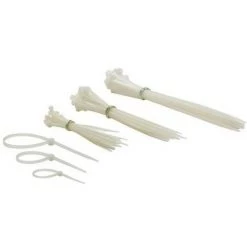 PEREL JEU DE SERRE-CÂBLES EN NYLON - DIFFÉRENTES DIMENSIONS - BLANC (75 Pcs) RI17783
