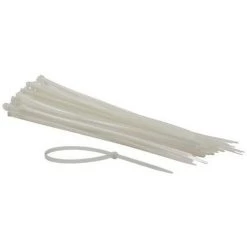 PEREL JEU DE SERRE-CÂBLES EN NYLON - 4.8 X 300 Mm - BLANC (100 Pcs) RI17777