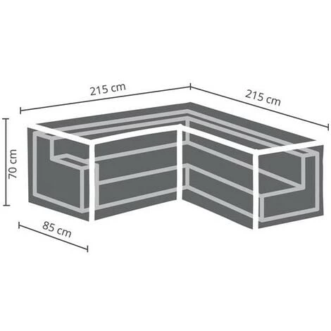 PEREL Housse D'Extérieur Pour Salon De Jardin En L - 215 Cm 1 PEREL Housse D'Extérieur Pour Salon De Jardin En L - 215 Cm