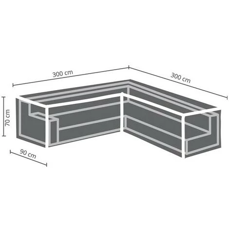 PEREL Housse D'Extérieur Pour Salon De Jardin En L - 300 Cm 1 PEREL Housse D'Extérieur Pour Salon De Jardin En L - 300 Cm