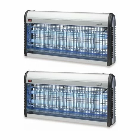Pack PEREL 2x Destructeurs D'insectes Electrique 40W Anti-Moustique 230V 150m2 - Gris 1 Pack PEREL 2x Destructeurs D'insectes Electrique 40W Anti-Moustique 230V 150m2 - Gris