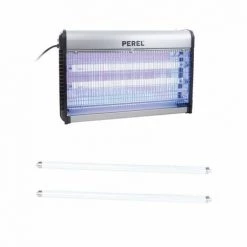 Pack PEREL Destructeurs D'insectes Electrique 30W Anti-Moustique + 2 Tubes - Gris
