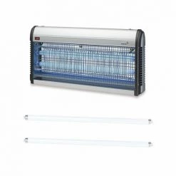 Pack PEREL Destructeurs D'insectes Electrique 40W Anti-Moustique + 2 Tubes - Gris